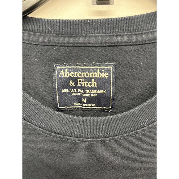 Abercrombie & Fitch Men's Medium, Black LS Shirt with Green Logos - Picture 2 of 6